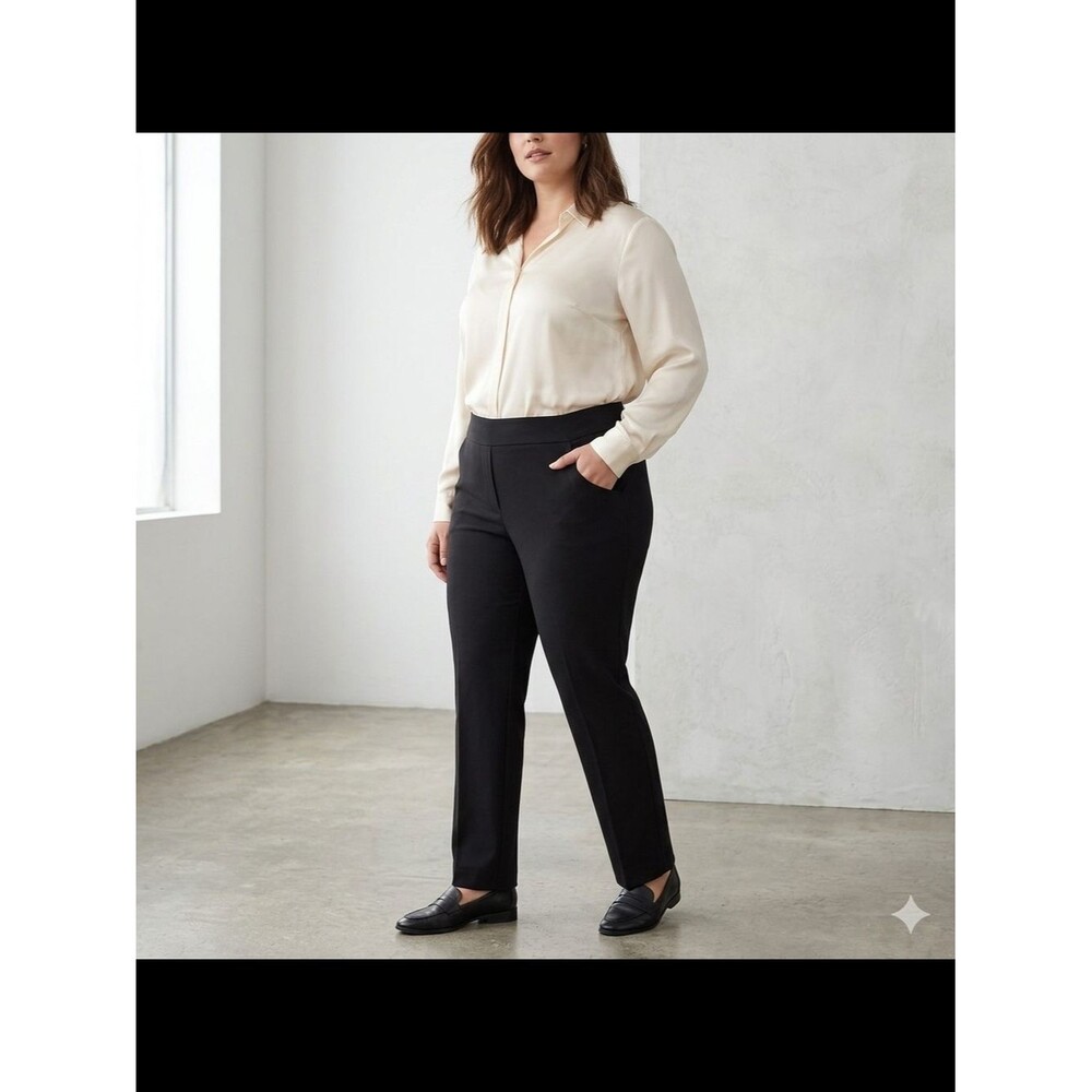 Alfani Black Straight-Leg Dress Ponte Pants 18W